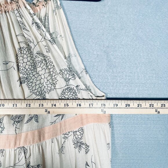 Ulla Johnson Dress Womens L Beige Cotton Tiered Maxi Cottage - Picture 8 of 12